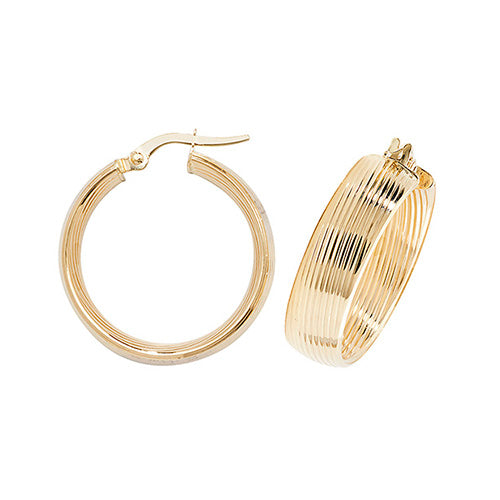 9Ct Gold Chunky Hoops ER1057