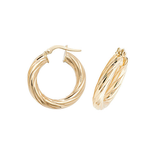 9Ct Gold Twisted Hoops ER1059