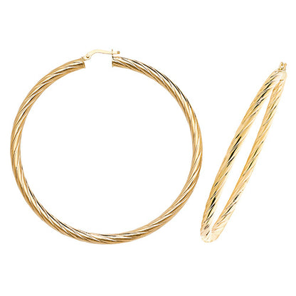 9Ct Gold Twisted Hoops ER1059