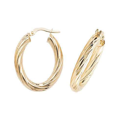 9Ct Gold Twisted Hoops ER1059