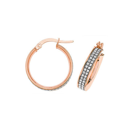 9Ct Rose Gold Moondust Hoops ER1063R