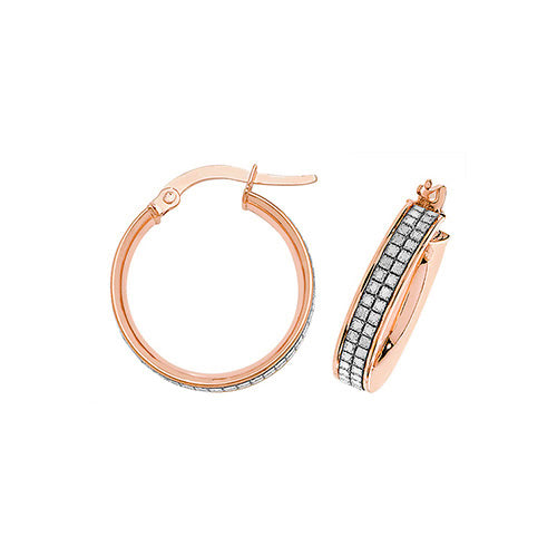 9Ct Rose Gold Moondust Hoops ER1063R