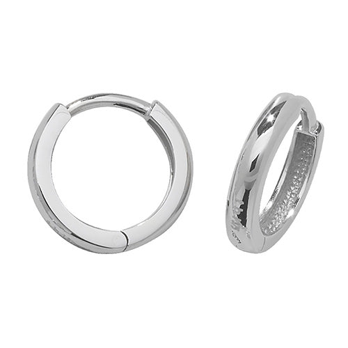 9Ct White Gold Hinged Hoops - ER106W