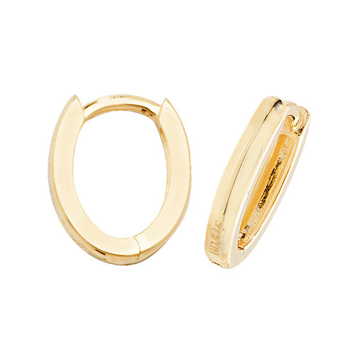 9Ct Gold Hinged Oval Hoops - ER1075