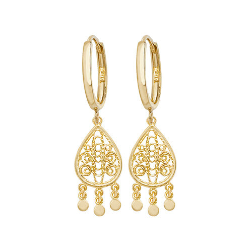 9Ct Gold Dream Catcher Style Drops ER1115