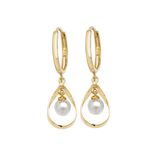 9Ct Gold Teardrop Pearl Drops ER1135
