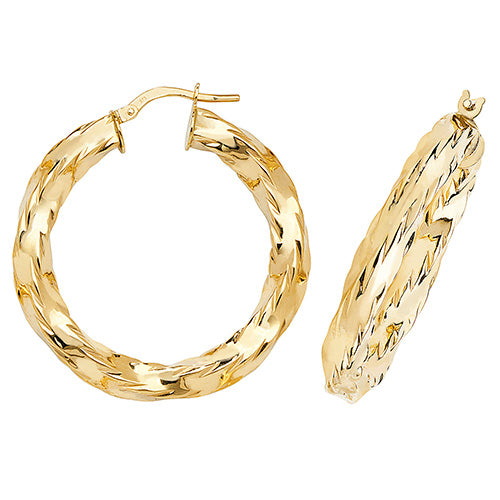 9CT Gold Twisted Hoops ER141