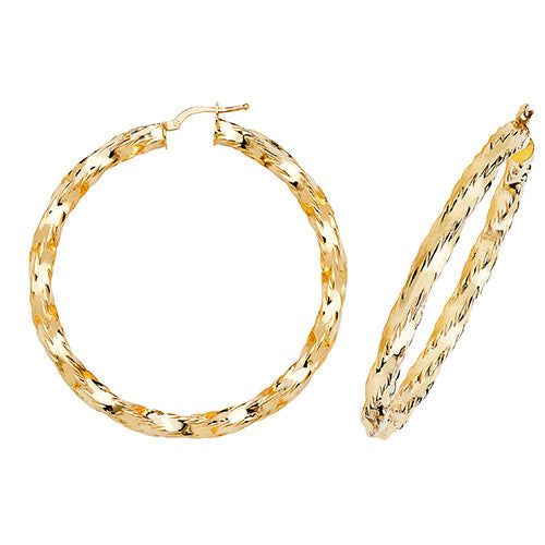 9CT Gold Twisted Hoops ER143