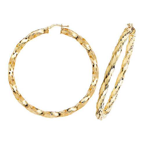 9CT Gold Twisted Hoops ER143