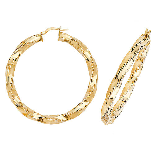 9CT Gold Twisted Hoops ER143