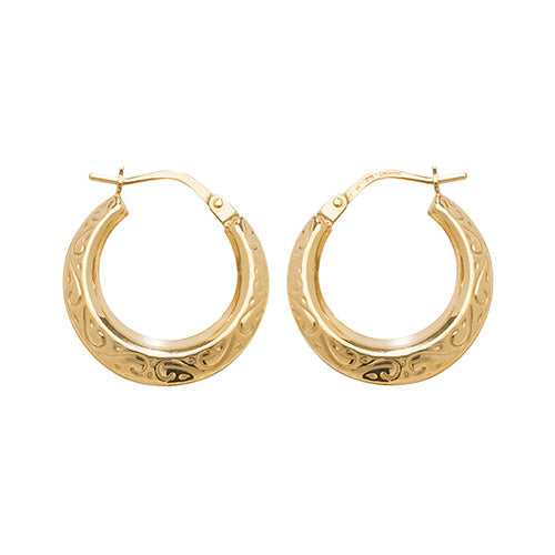 9Ct Gold Creole Earrings ER148