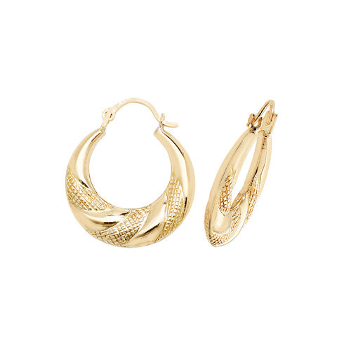9Ct Gold Creole Earrings ER334