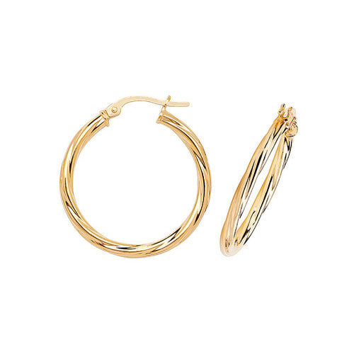 9CT Gold Twisted Hoops ER348