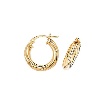 9CT Gold Twisted Hoops ER353