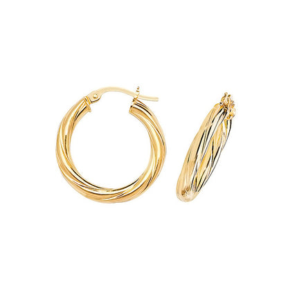 9CT Gold Twisted Hoops ER353