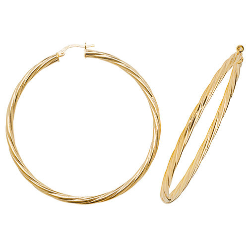 9CT Gold Twisted Hoops ER357