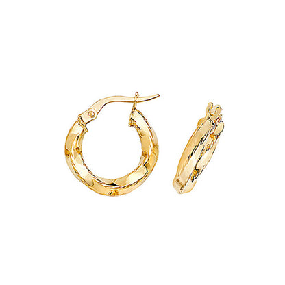 9CT Gold Twisted Hoops ER374