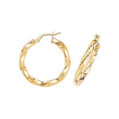 9CT Gold Twisted Hoops ER374