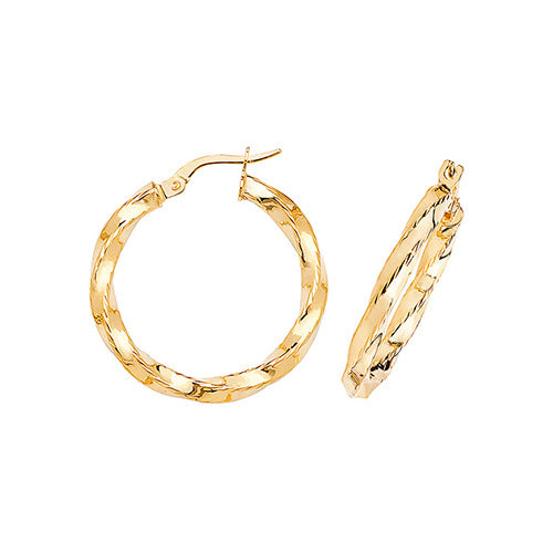 9CT Gold Twisted Hoops ER374