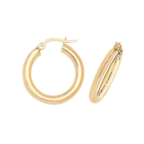 9CT Gold Tube Hoops ER380