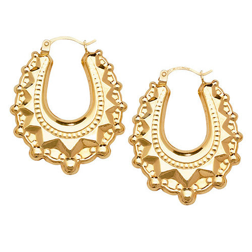 9Ct Gold Creole Earrings ER407