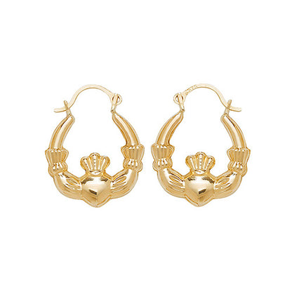 9Ct Gold Claddagh Earrings