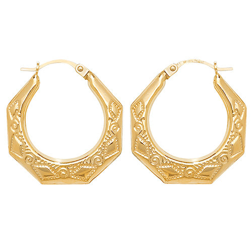 9Ct Gold Creole Earrings ER432
