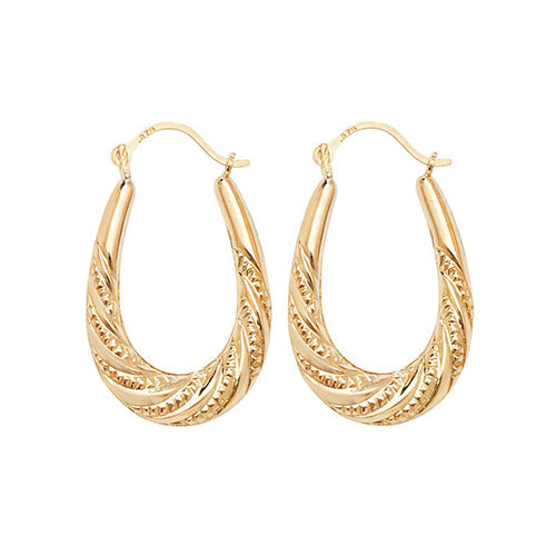 9Ct Gold Creole Earrings ER439