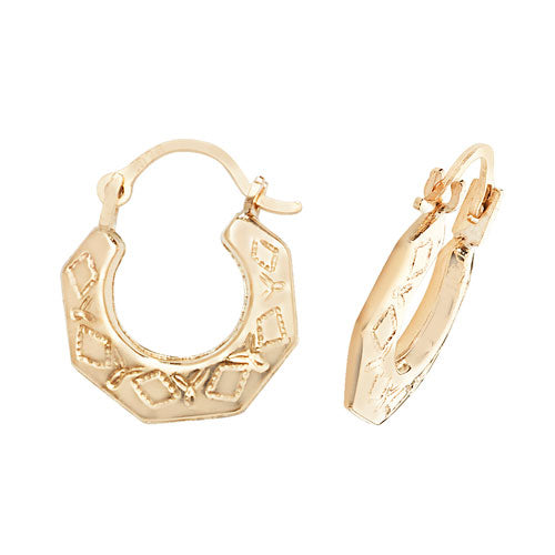 9Ct Gold Creole Earrings ER465