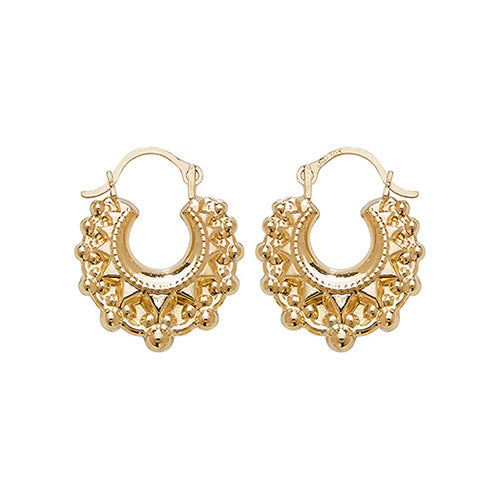 9Ct Gold Traditional Creole Earrings - All Sizes