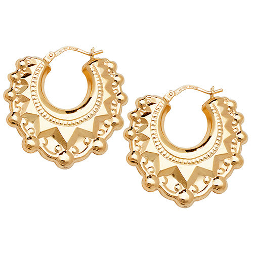 9Ct Gold Creole Earrings ER477