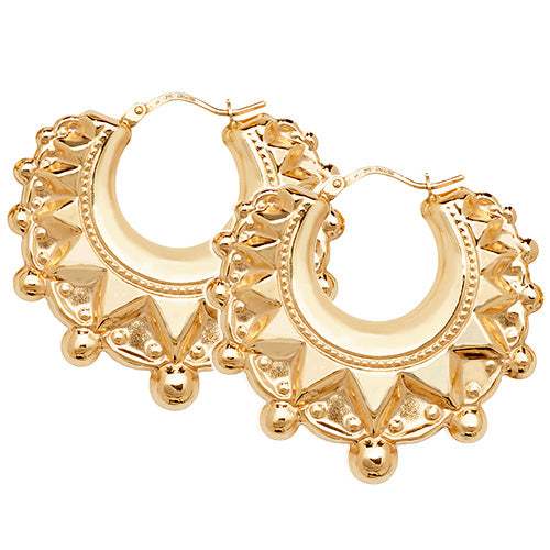 9Ct Gold Creole Earrings ER478