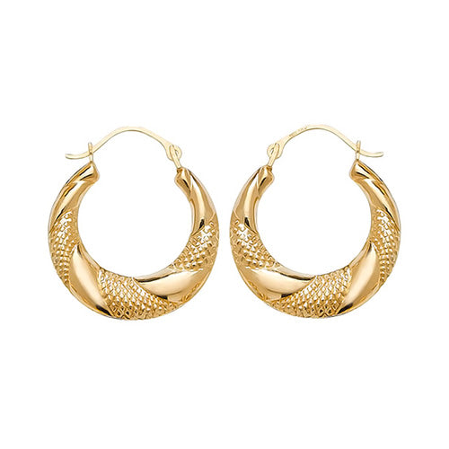 9Ct Gold Creole Earrings ER491
