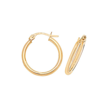 9CT Gold Tube Hoops ER500