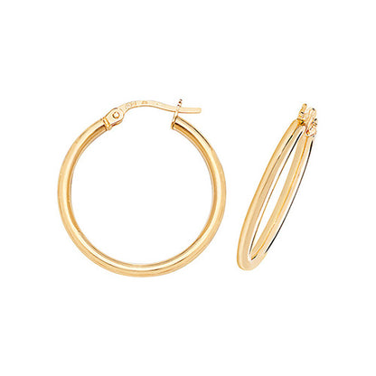 9CT Gold Tube Hoops ER500