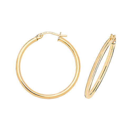 9CT Gold Tube Hoops ER500