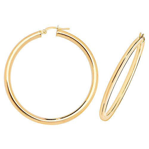 9CT Gold Tube Hoops ER524