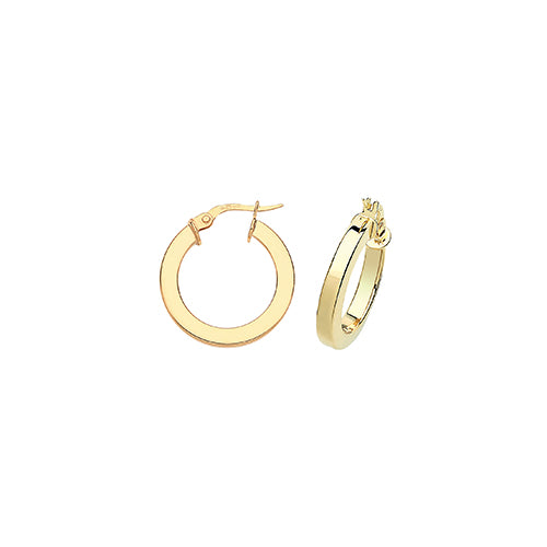 9CT Gold Square Tube Hoops ER775