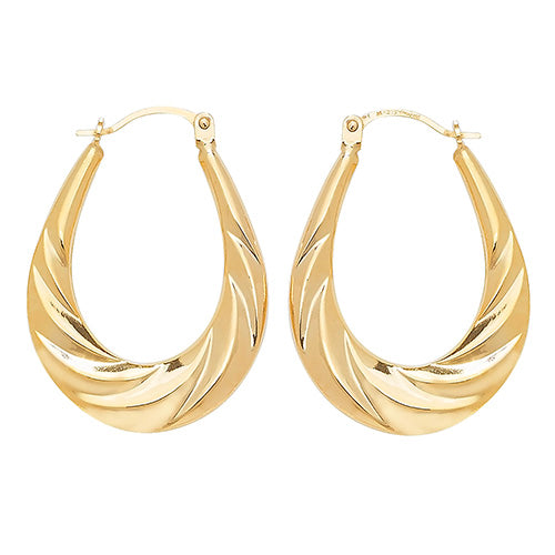 9Ct Gold Creole Earrings ER828