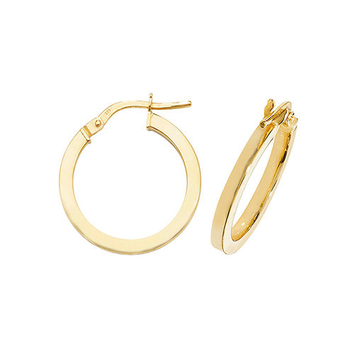 9CT Gold Square Hoops ER947