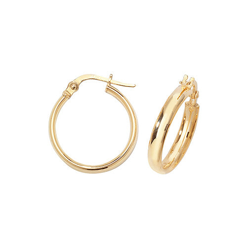 9CT Gold Tube Hoops ER955