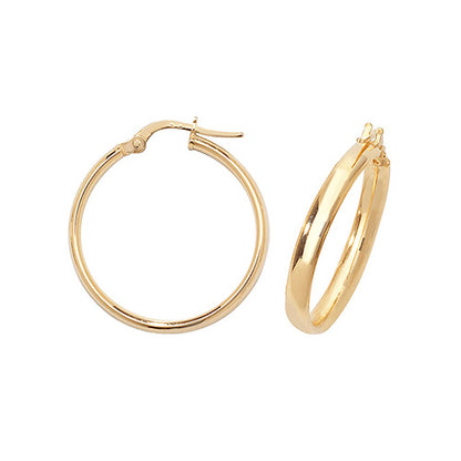 9CT Gold Tube Hoops ER955