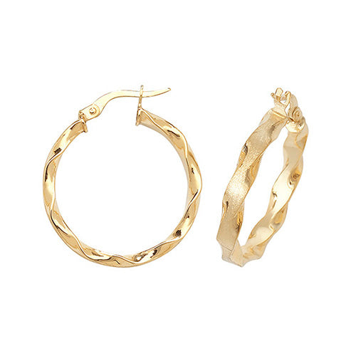 9CT Gold Twisted Hoops ER964