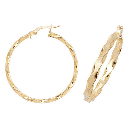 9CT Gold Twisted Hoops ER964