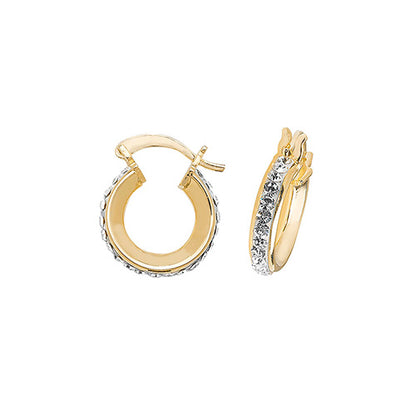 9CT Gold Crystal Hoops