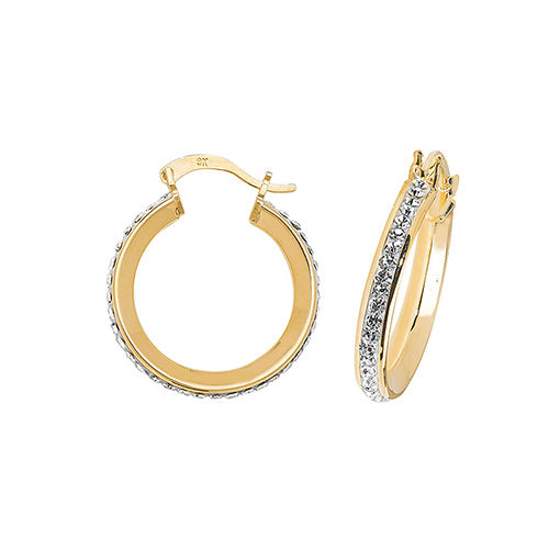 9CT Gold Crystal Hoops