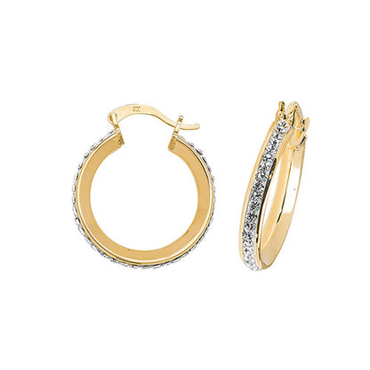 9CT Gold Crystal Hoops