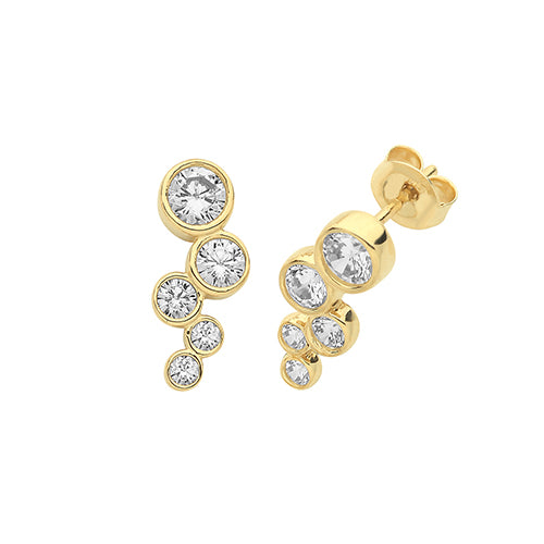 9Ct Gold 5 Cz Rubover Studs ES1630
