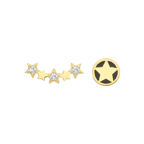 9Ct Gold Cz Constellation Set Studs ES1635