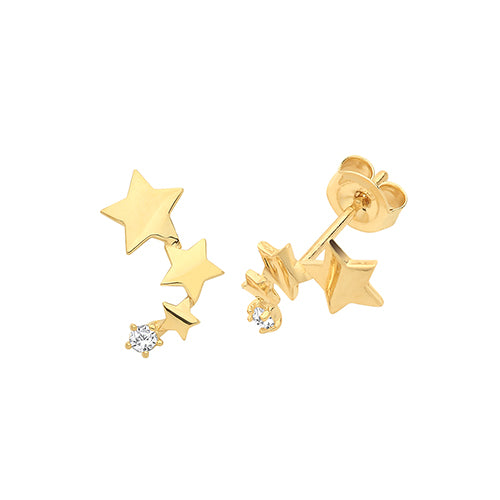 9Ct Gold Cz Constellation Studs ES1637